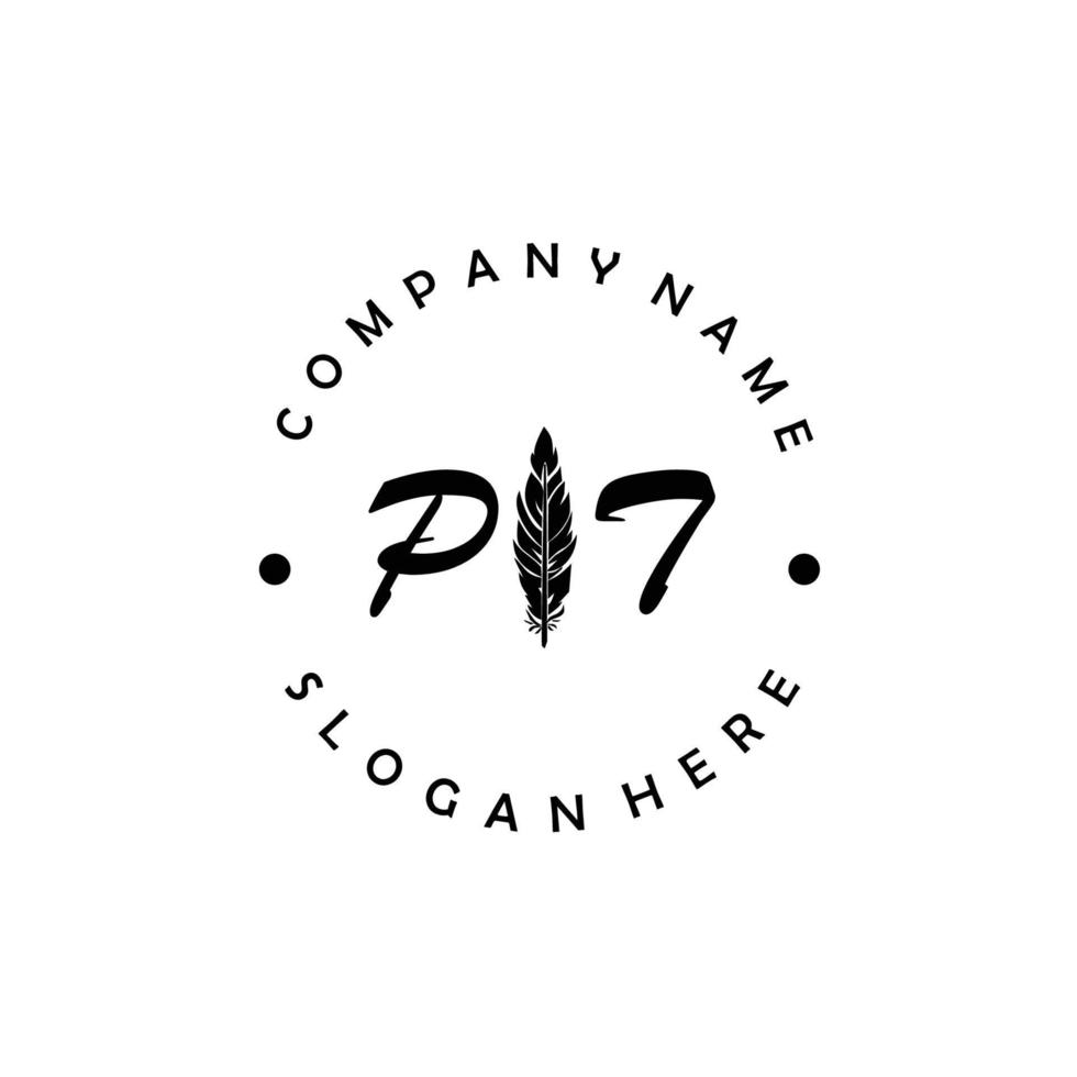 Initial PT letter logo elegant company brand luxury vector