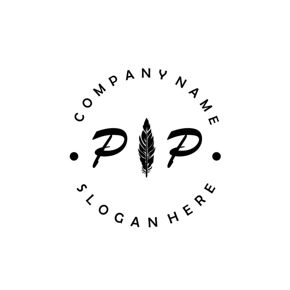 Initial PP letter logo elegant company brand luxury vector