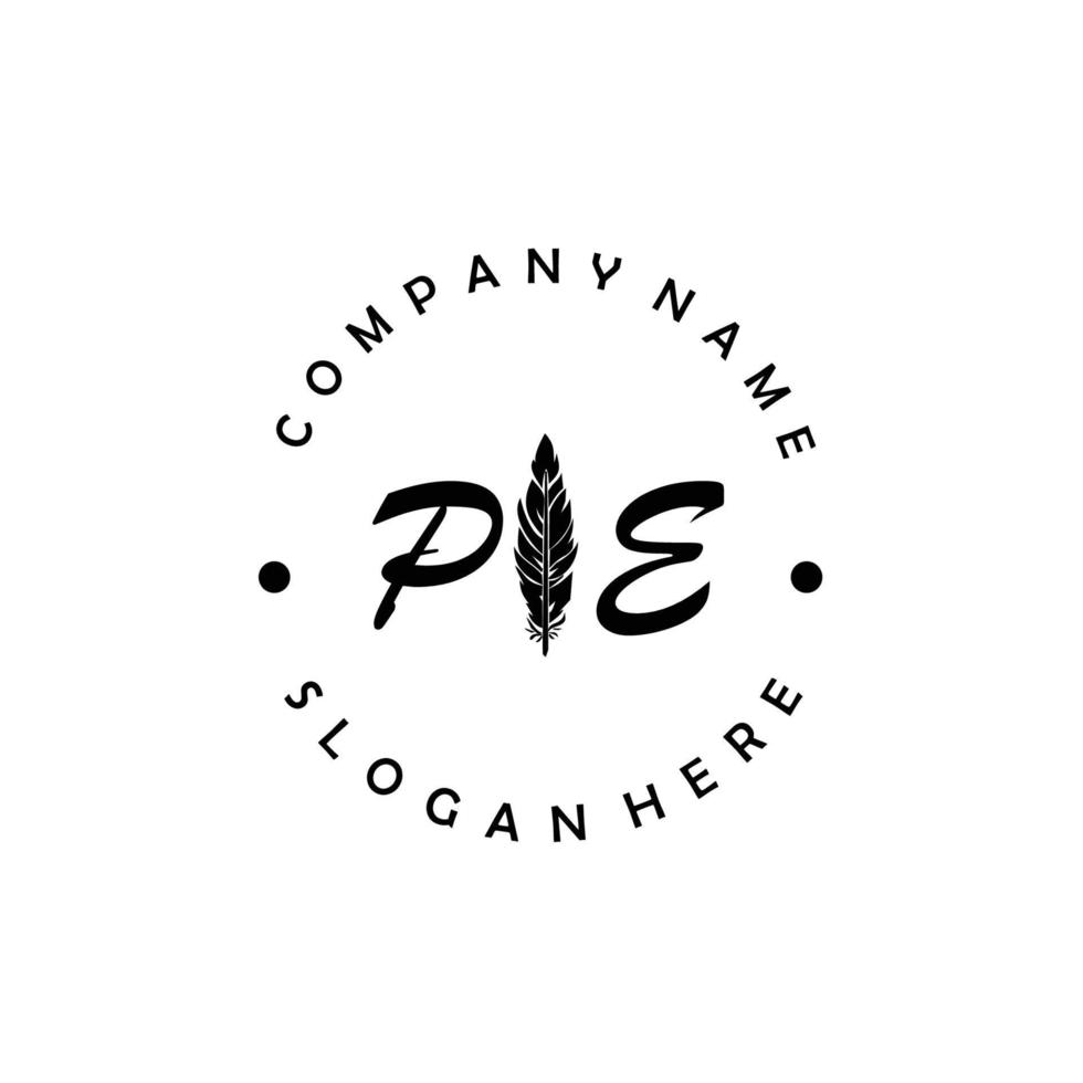 Initial PE letter logo elegant company brand luxury vector