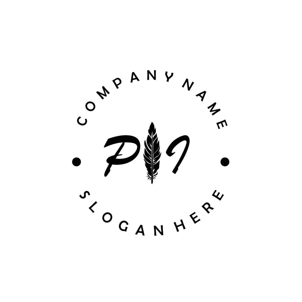 Initial PI letter logo elegant company brand luxury vector