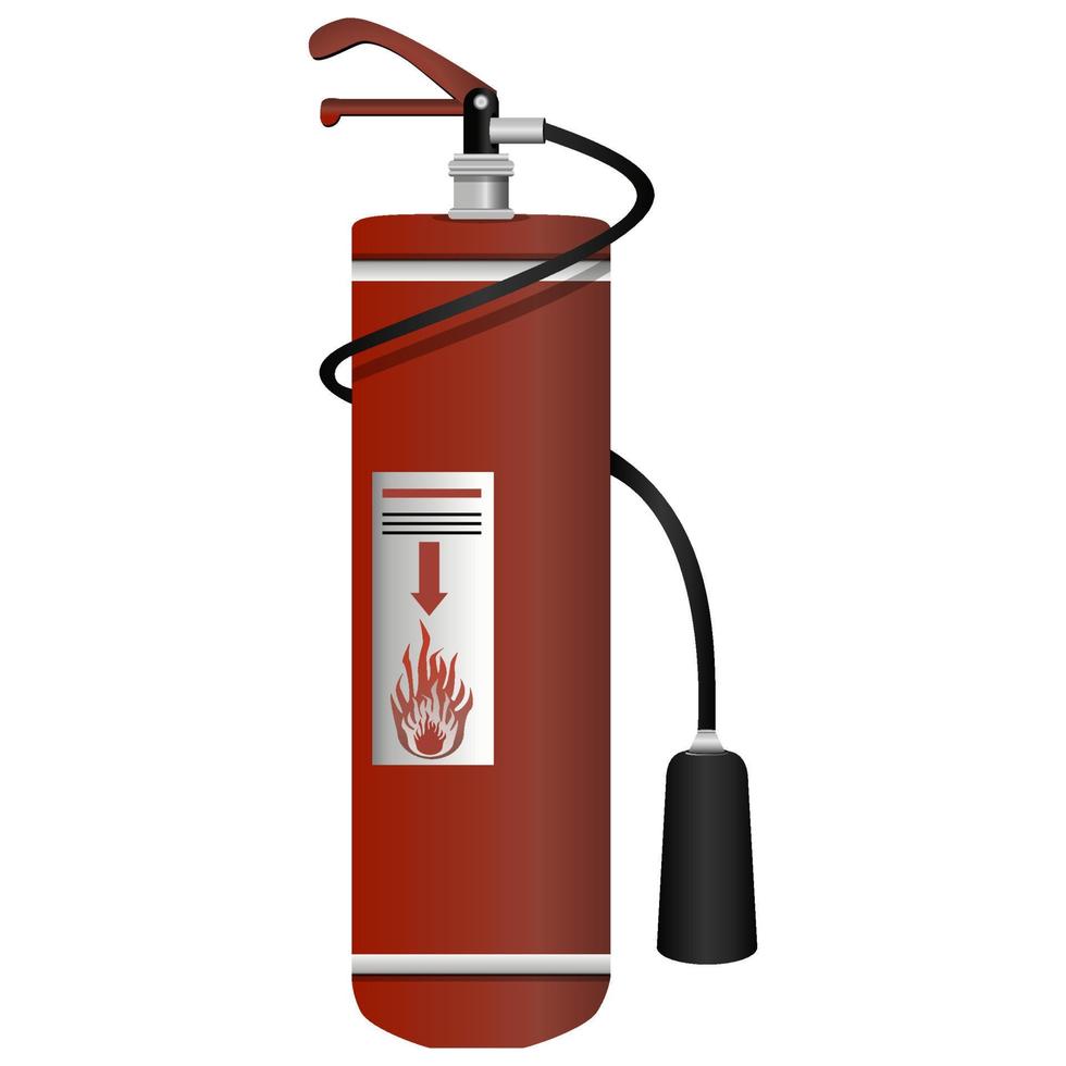 extintor de incendios en estilo realista. ilustración vectorial colorida sobre un fondo blanco. vector