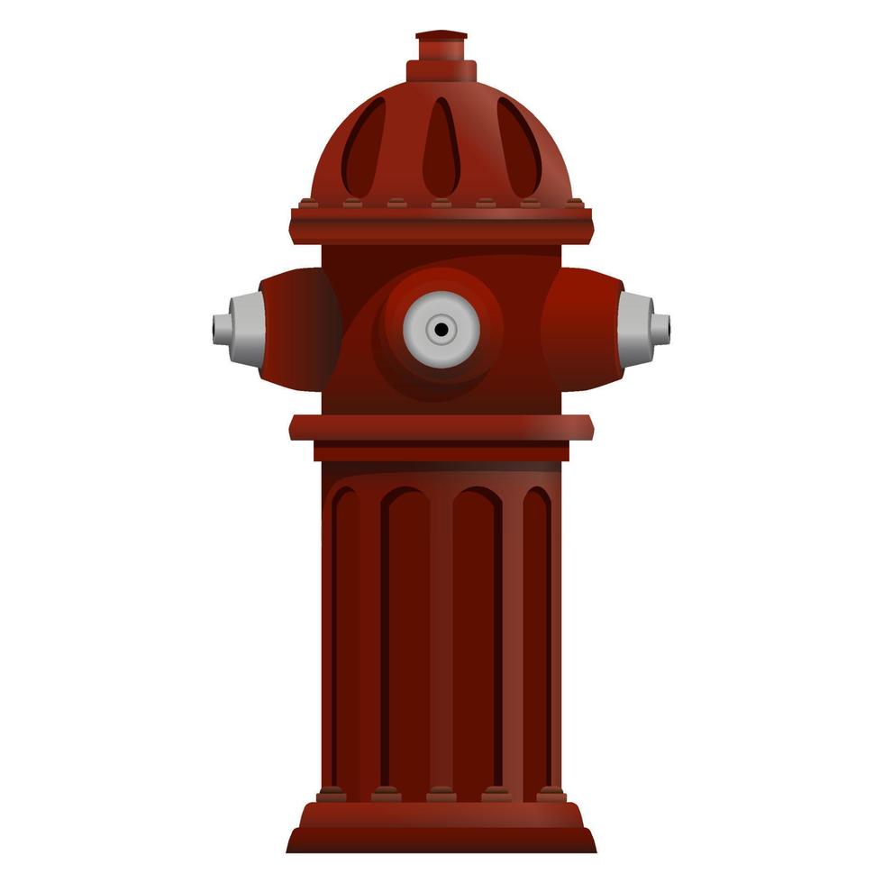 Fire hydrant in realistic style. Colorful vector illustration on a white background.