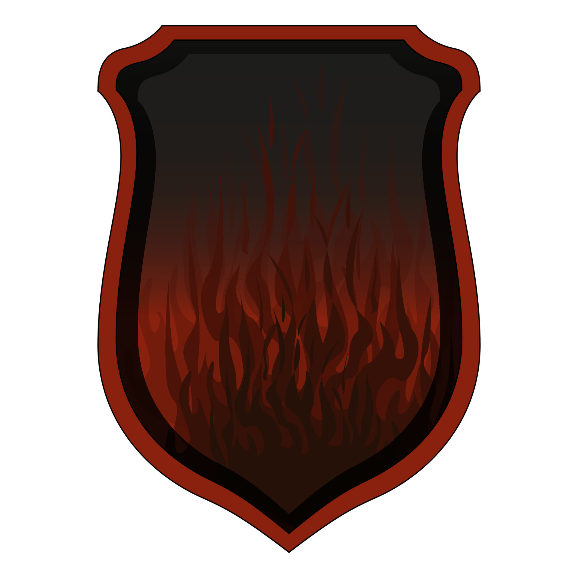 Shield With Flame In Realistic Style Icon Template Logo Design Shield With Flame In Realistic Style Icon Template Logo Design