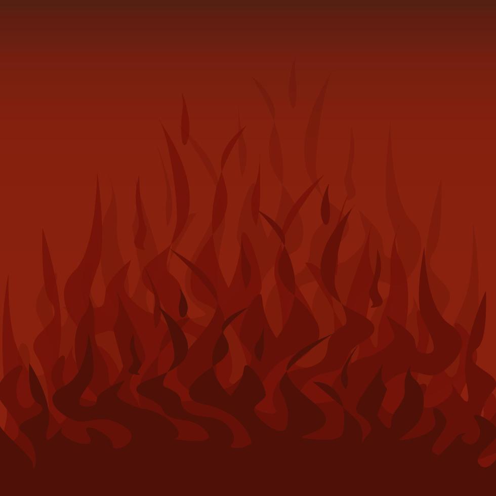 llama de fondo rojo oscuro. patrón de fuego en llamas. ilustración vectorial colorida sobre un fondo blanco. vector