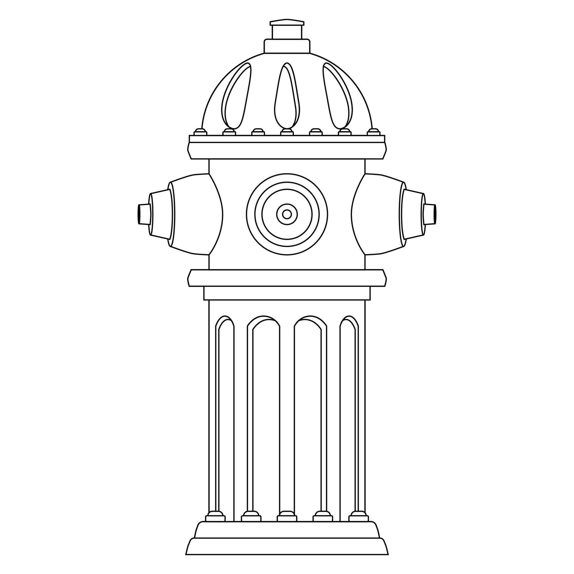 Fire hydrant in line art style. Colorful vector illustration on a white  background. 14742811 Vector Art at Vecteezy