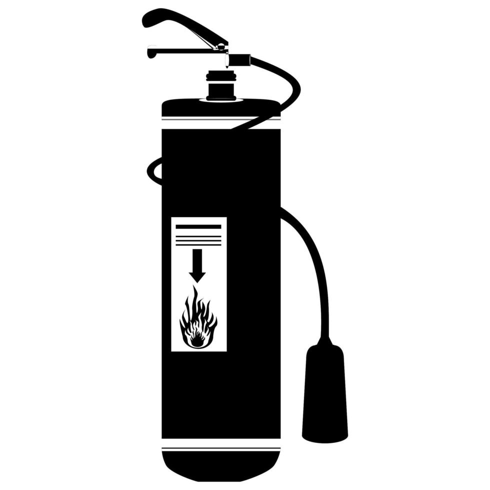 Fire extinguisher in outline style. Colorful vector illustration on a white background.
