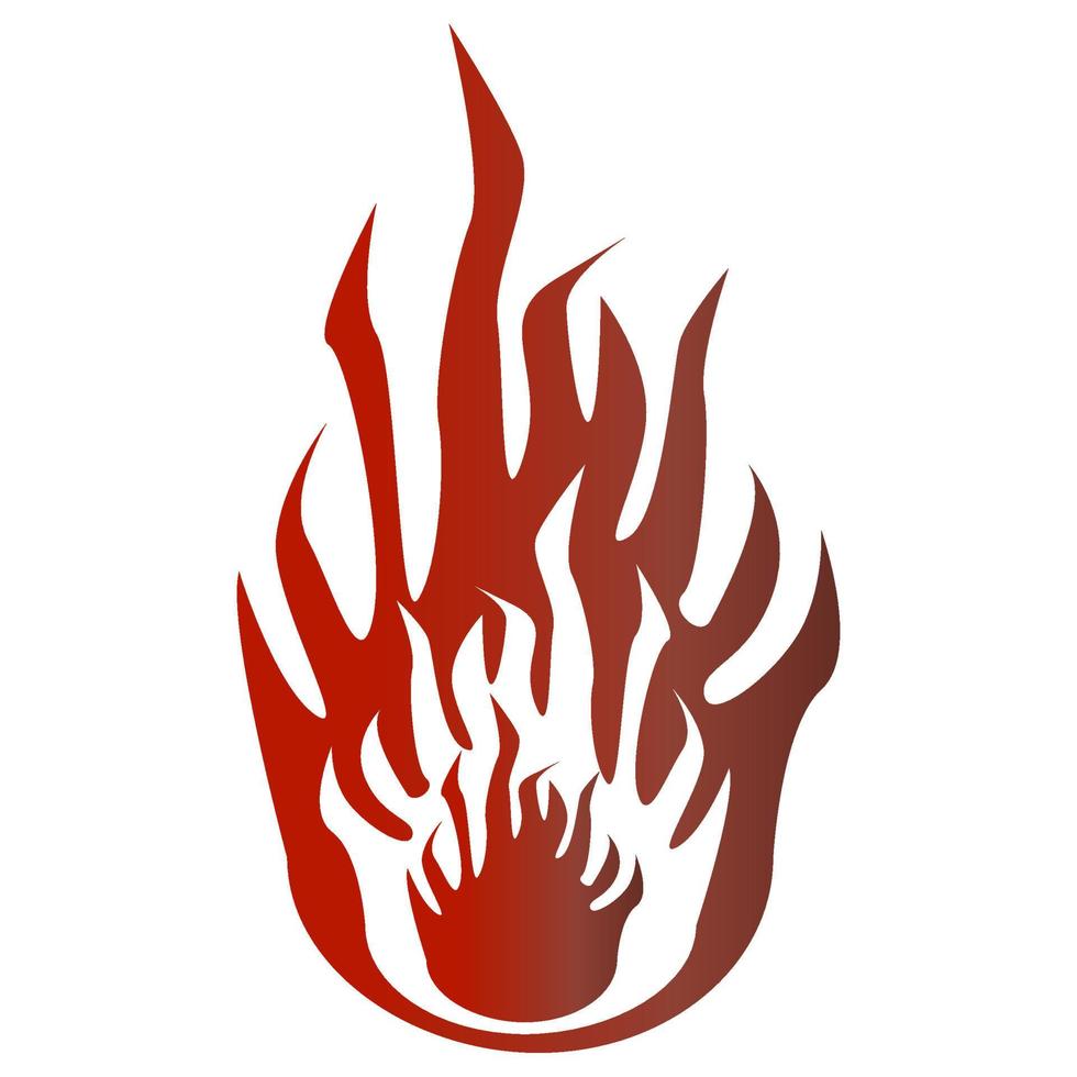 Fire with transparent middle. Bright burning elements. Colorful vector illustration on a white background.