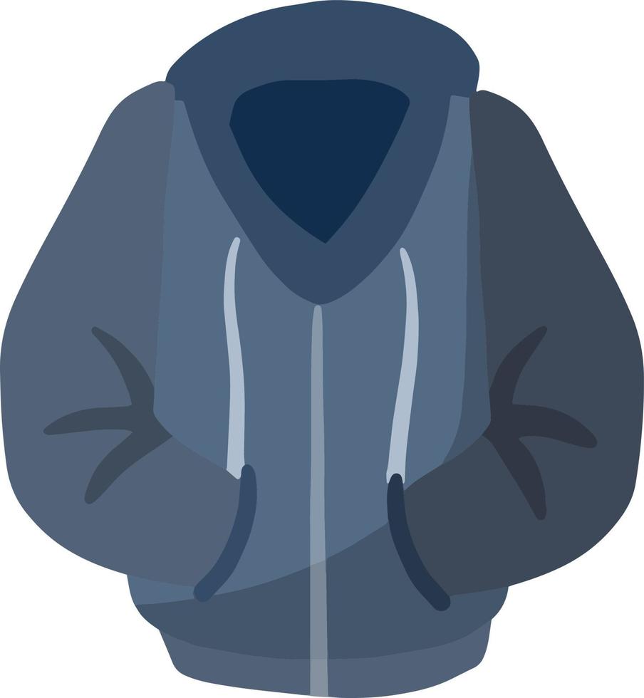 sudadera con capucha. ropa de abrigo azul. ilustración plana de dibujos  animados. sudadera con asas 14742867 Vector en Vecteezy