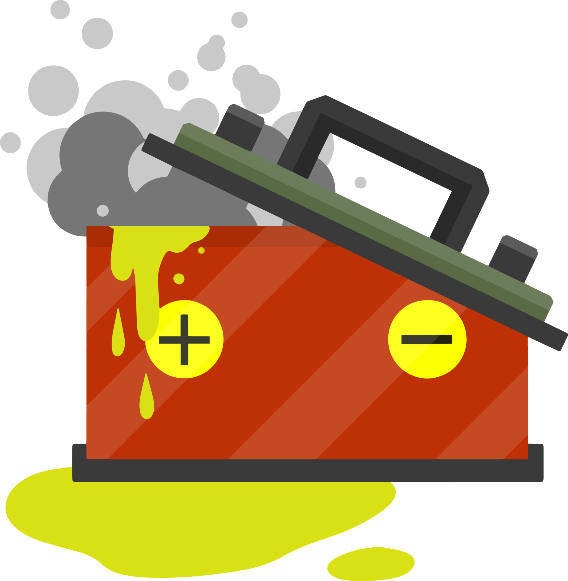 Broken car battery. rechargeable electricity accumulator. Damaged object. Gray smoke and green acid. Leaked electrolyte. Cartoon flat illustration. Breakdown and accident. Element of auto 14742871 Vector Art at Vecteezy Broken car battery. rechargeable electricity accumulator. Damaged object. Gray smoke and green acid. Leaked electrolyte. Cartoon flat illustration. Breakdown and accident. Element of auto 14742871 Vector Art at Vecteezy
