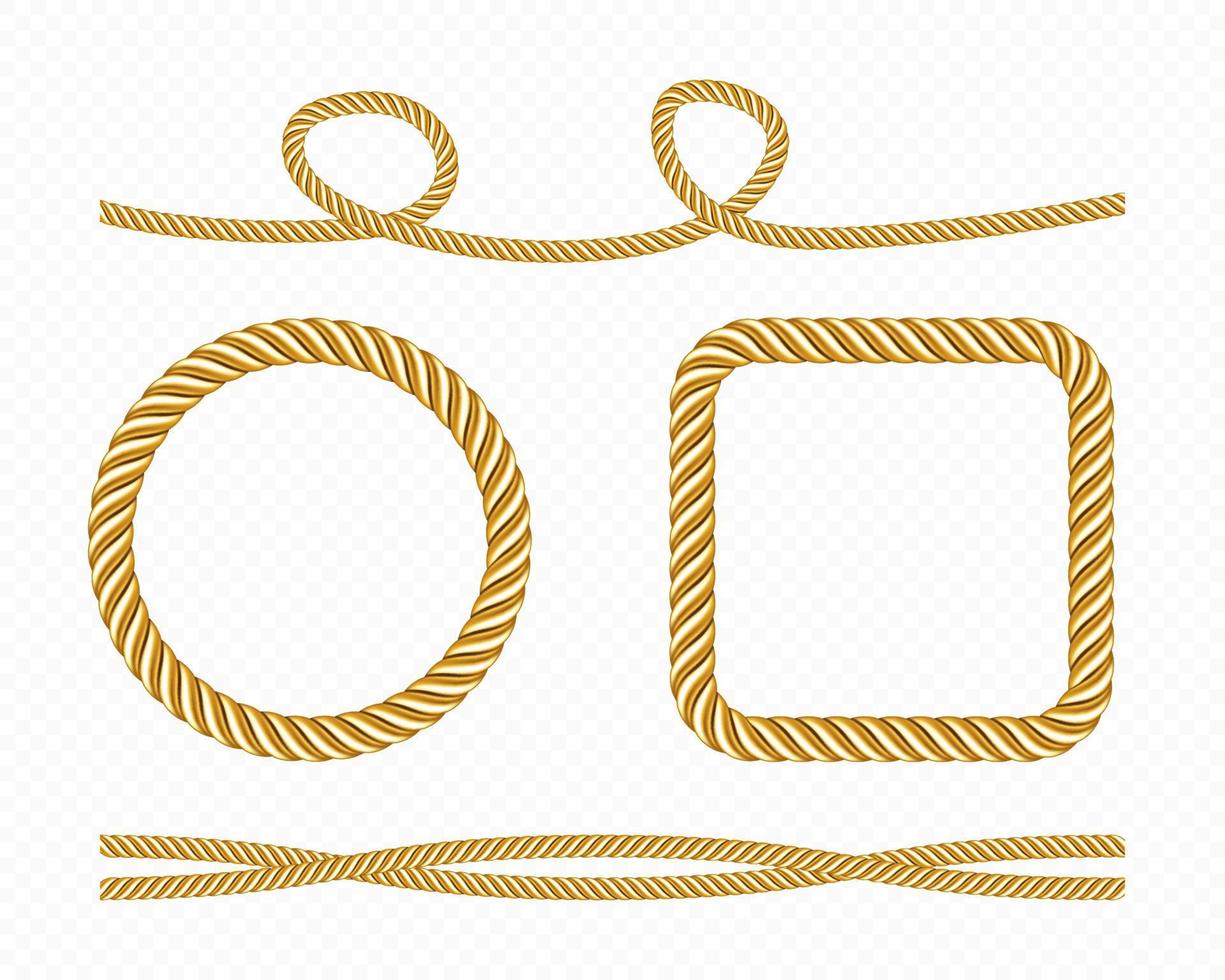 Gold silk cords, round and square frames of satin vector
