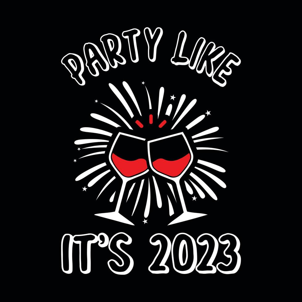 Party like it's 2023 - new year festival typographic vector design