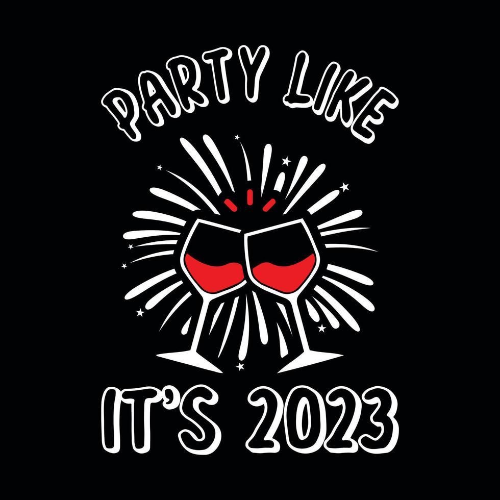 Party like it's 2023 - new year festival typographic vector design