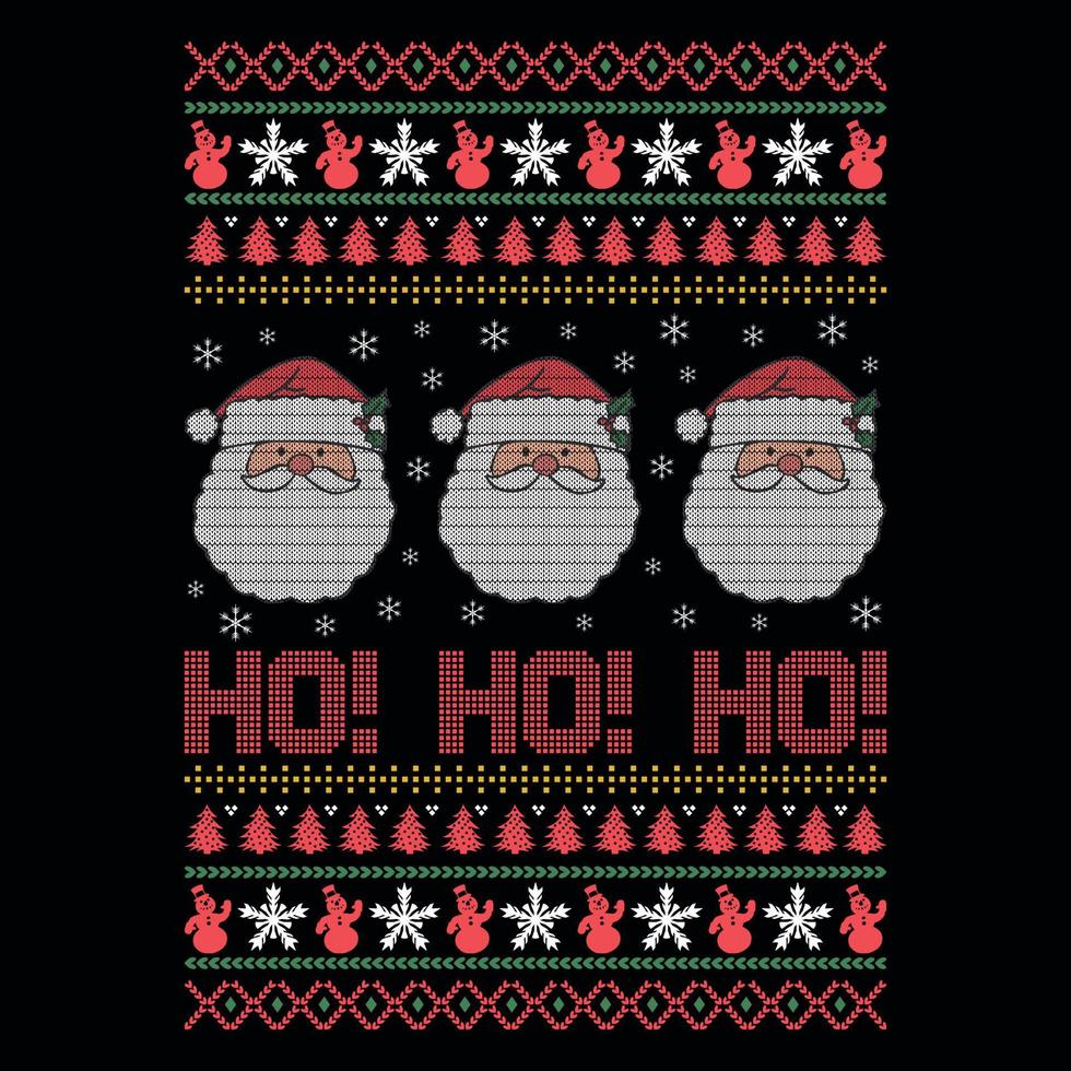 ho ho ho - feos diseños de suéteres navideños - gráfico vectorial vector