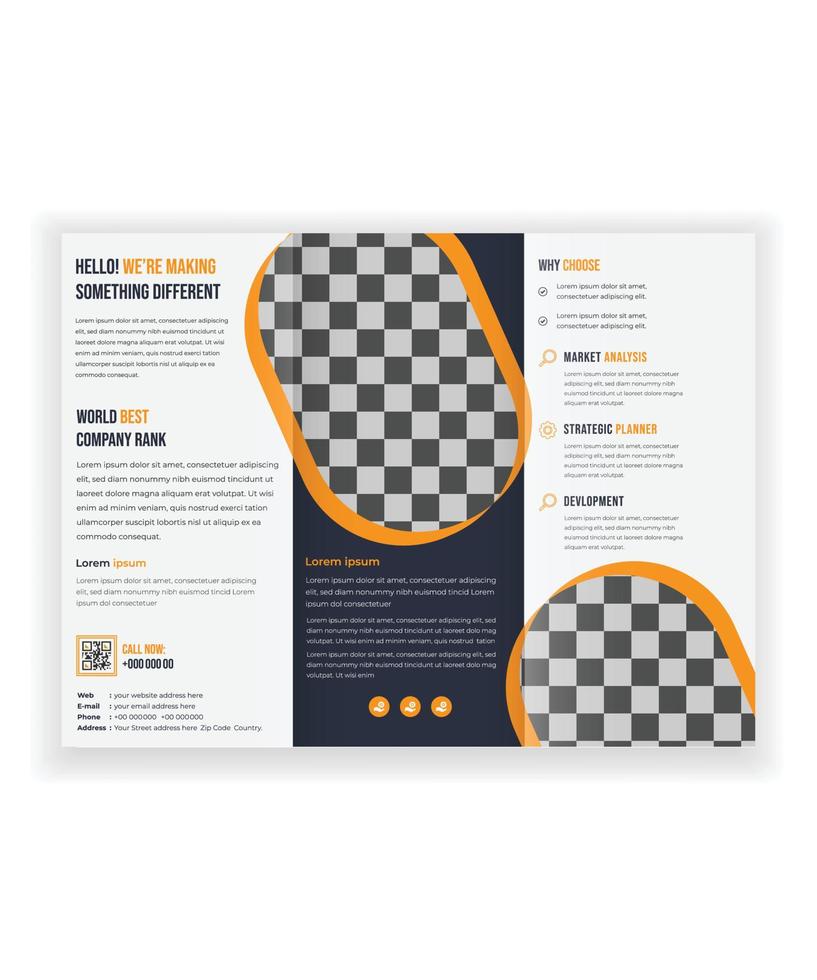 Corporate Business Square trifold brochure design template, corporate business tri fold brochure design template vector