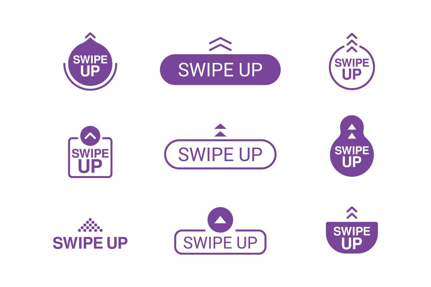 Set of swipe up arrow icons scroll button vector