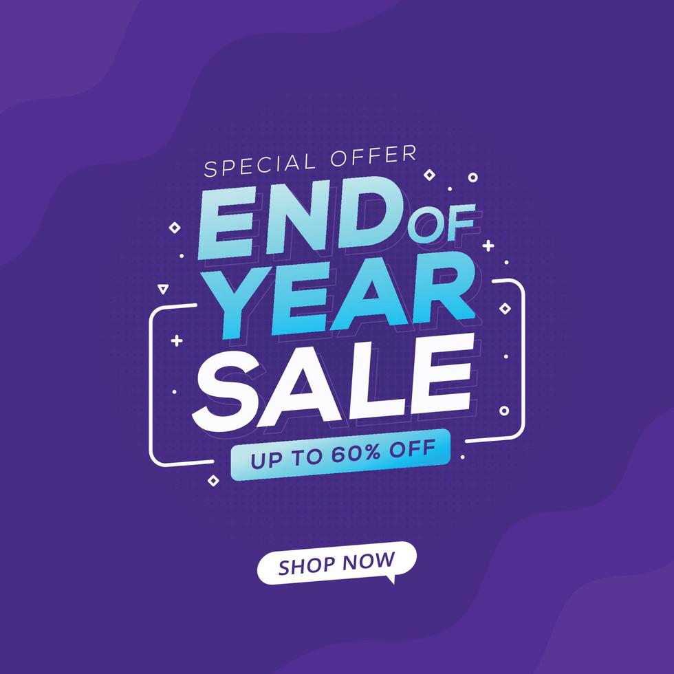 Year end sale discount banner template promotion design for business vector