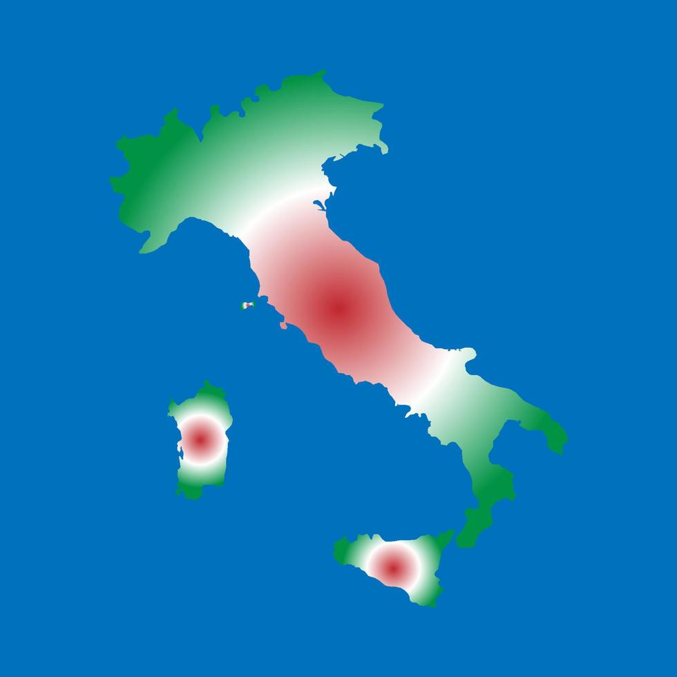 italia mapa bandera vector silueta fondo