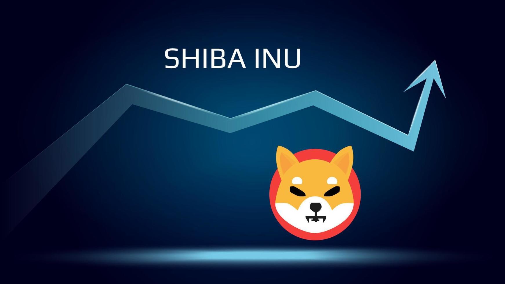 shiba inu shib en tendencia alcista y el precio está subiendo. símbolo de moneda criptográfica y flecha hacia arriba. Uniswap vuela a la luna. ilustración vectorial vector