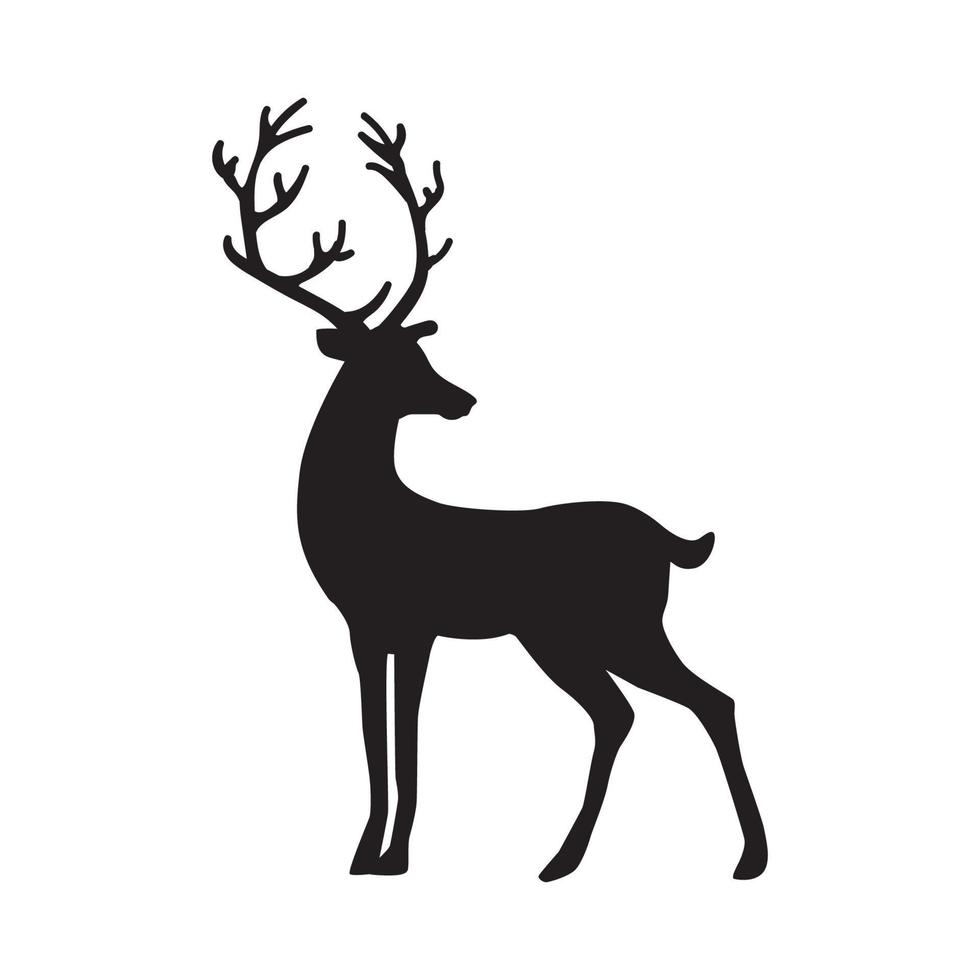 Deer cartoon with stylized antlers. stag vector silhouette. 14743368 ...