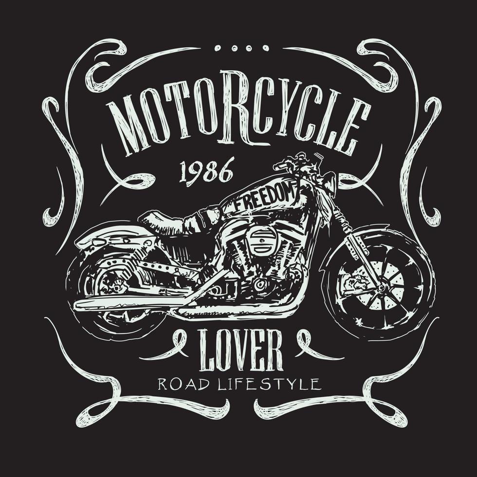 Diseño de ilustración de vector de motocicleta amante