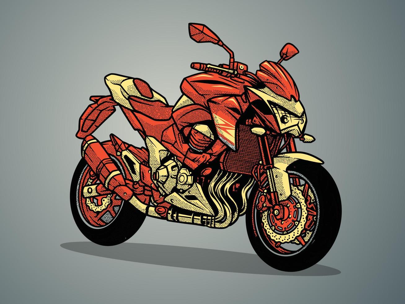 ilustración de vector de motocicleta dibujada a mano