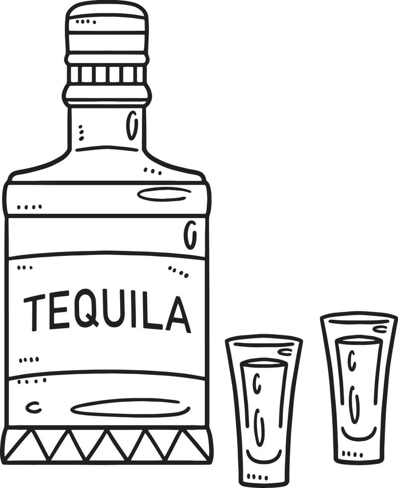 Cinco de Mayo Mexican Drinks Isolated Coloring vector
