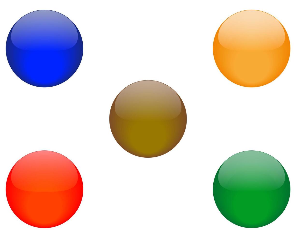 bolas de diferentes colores sobre un fondo blanco vector