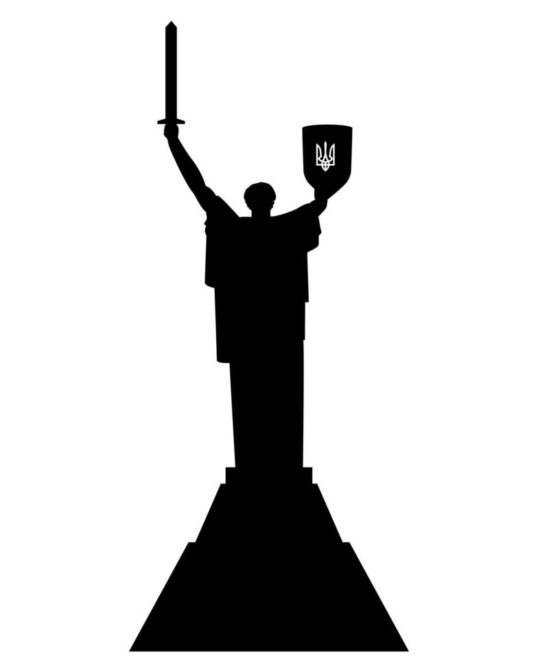 monumento de la patria en kiev, ucrania sobre un fondo blanco vector