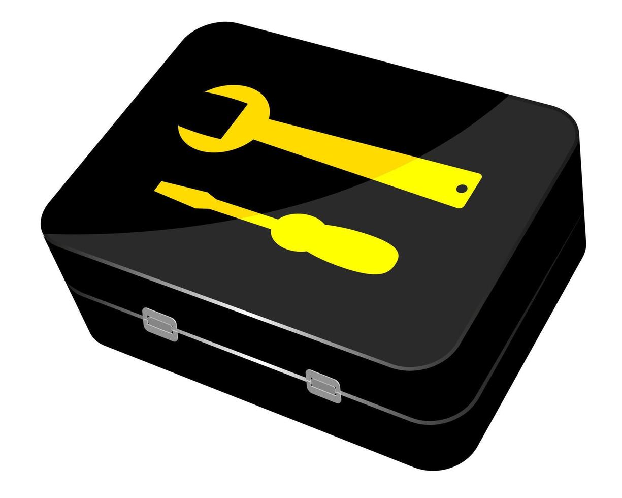 black box to store tools on a white background vector