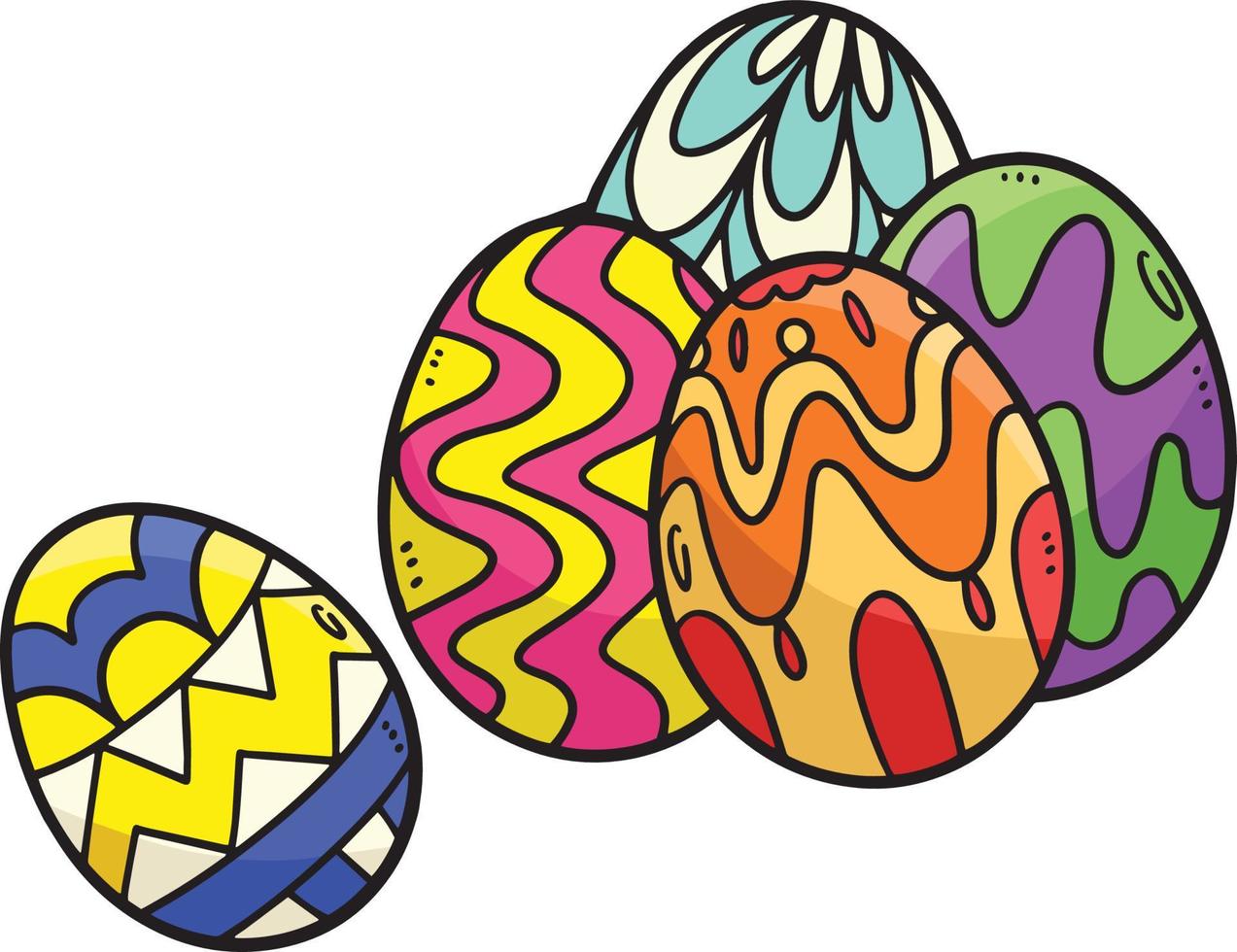 Five Easter Eggs Cartoon Colored Clipart vector