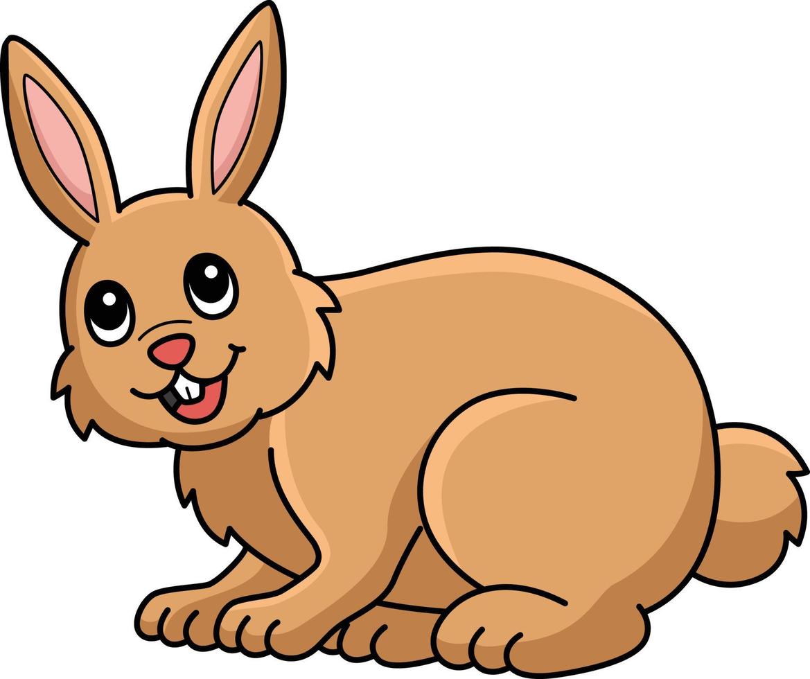 Rabbit Cartoon Colored Clipart Illustration vector