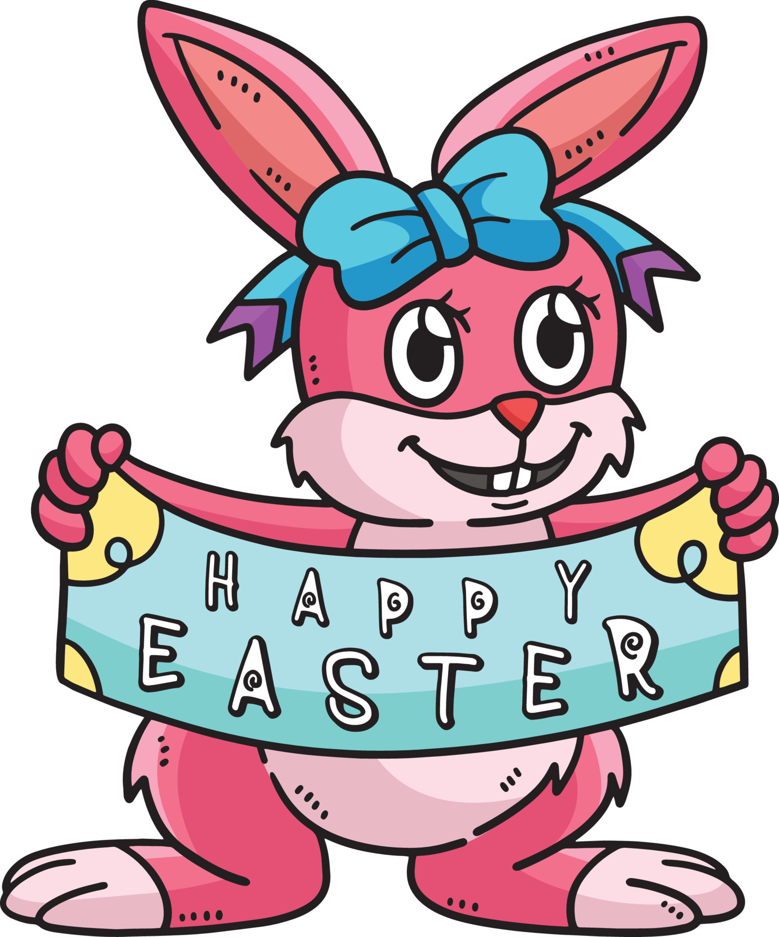 Happy Easter Bunny Cartoon Colored Clipart 14743661 Vector Art at Vecteezy