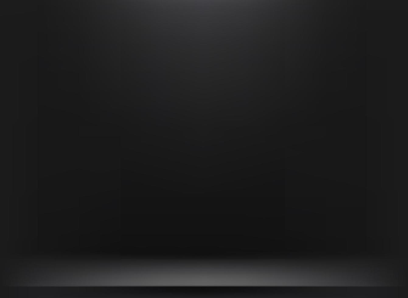 Dark illuminated studio. 3d vector illustration