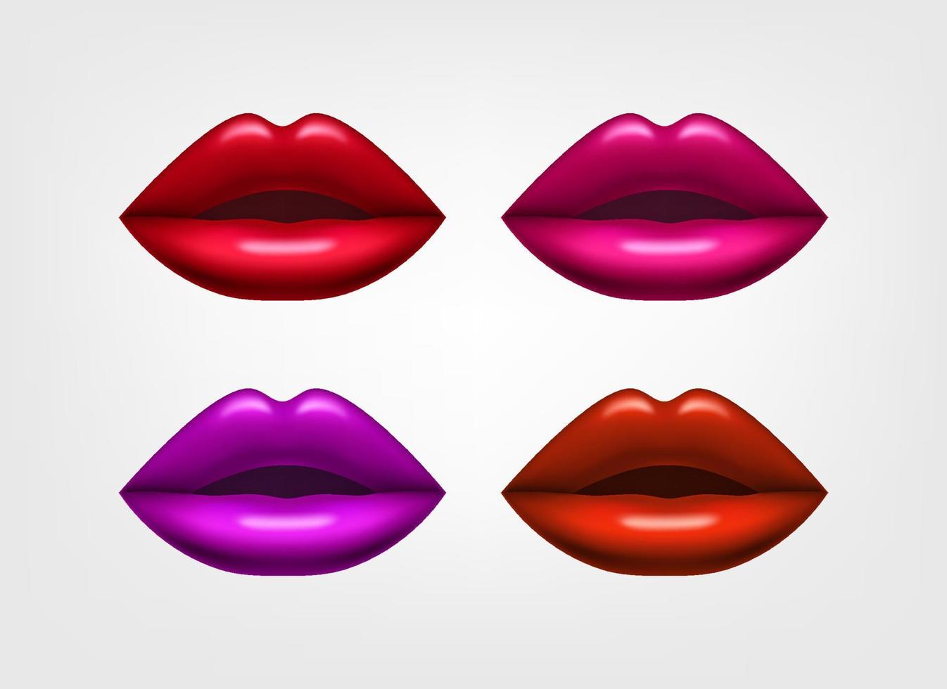 los labios de las mujeres se llenan de lápiz labial. ilustración vectorial 3d vector