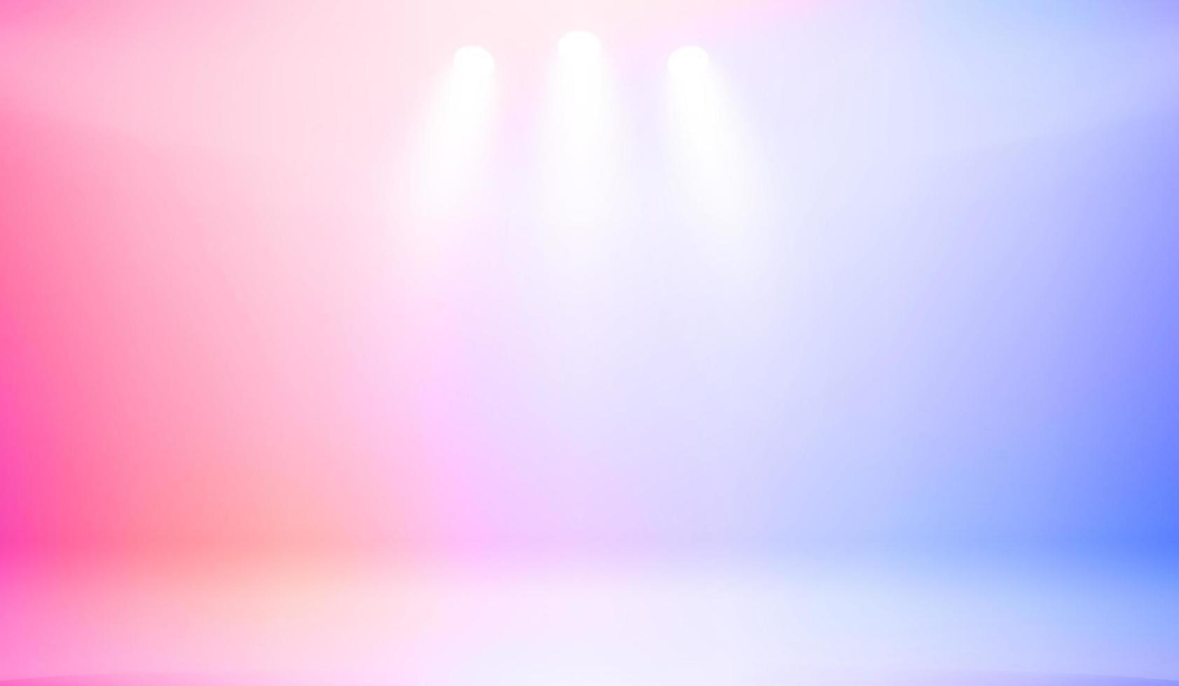 Vivid illuminated studio with projectors. 3d vector illustration
