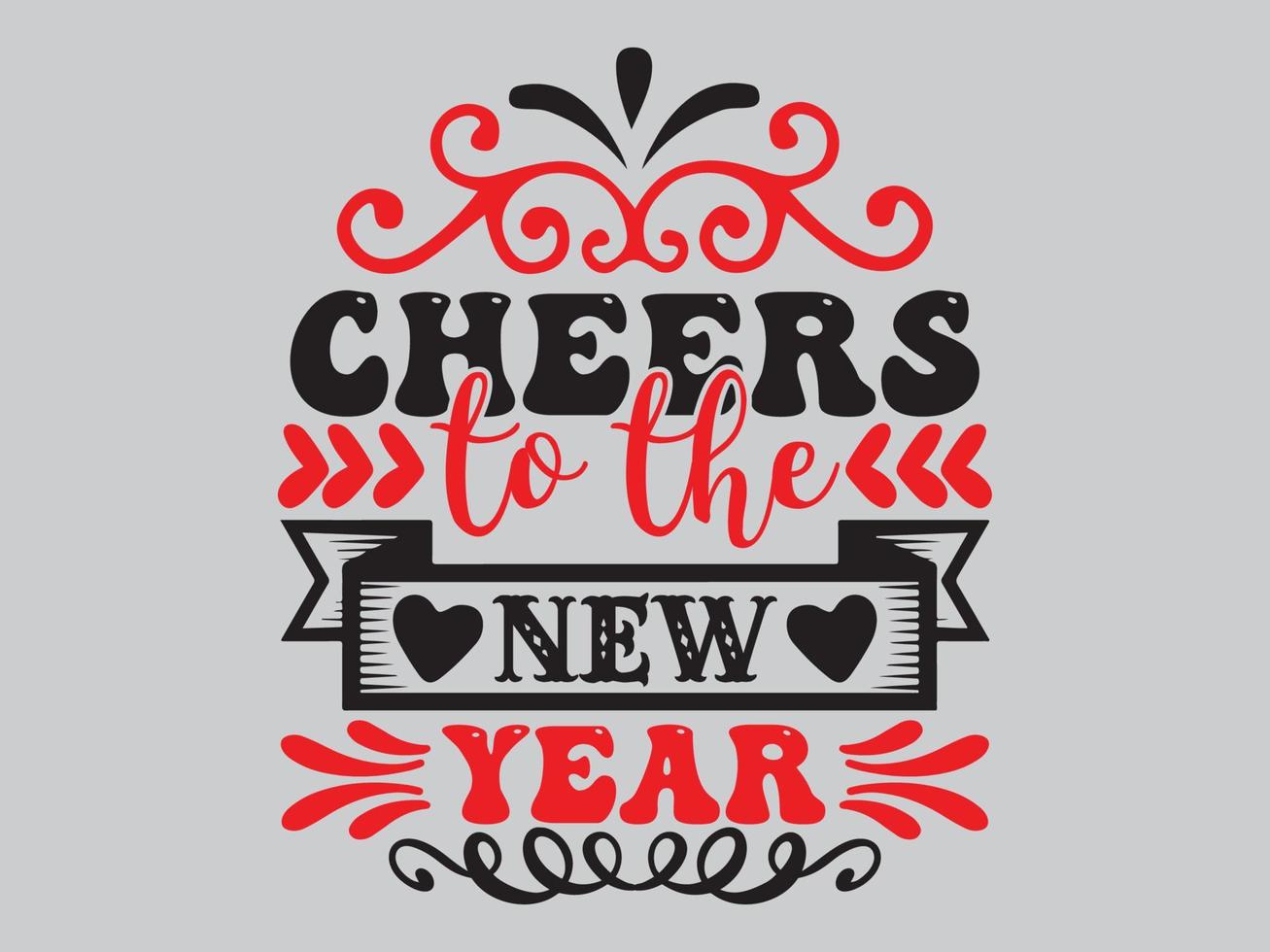 New Year T Shirt Design File vector