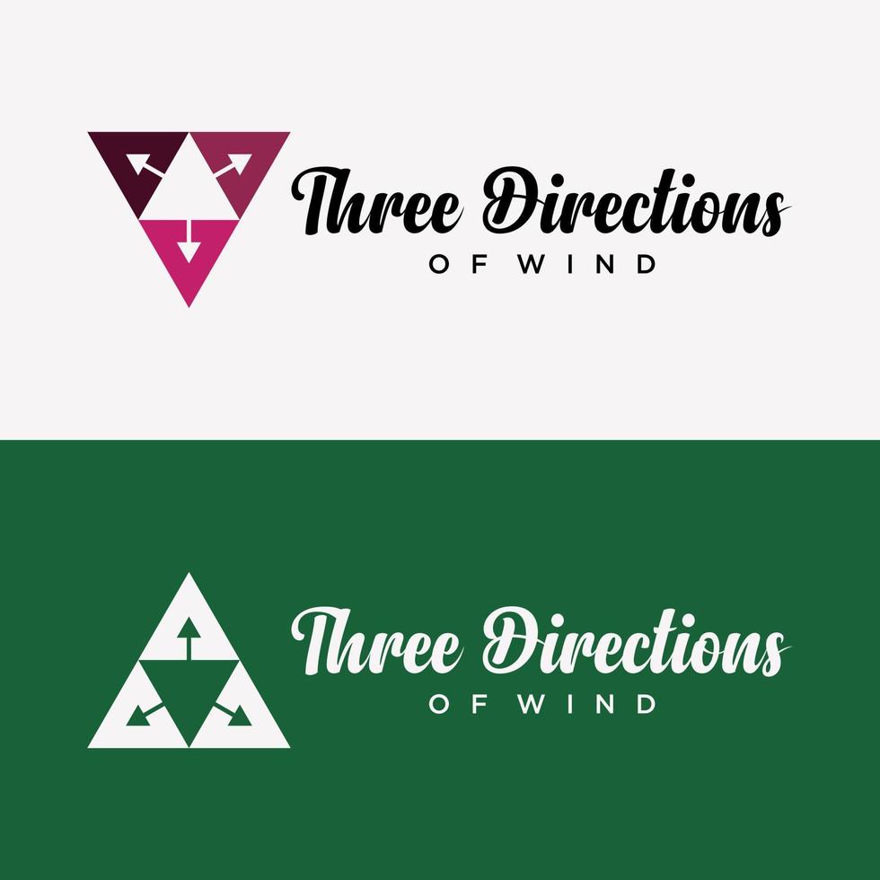 establecer triángulo forma icono brújula dirección navegación puntero símbolo marca identidad logotipo diseño vector