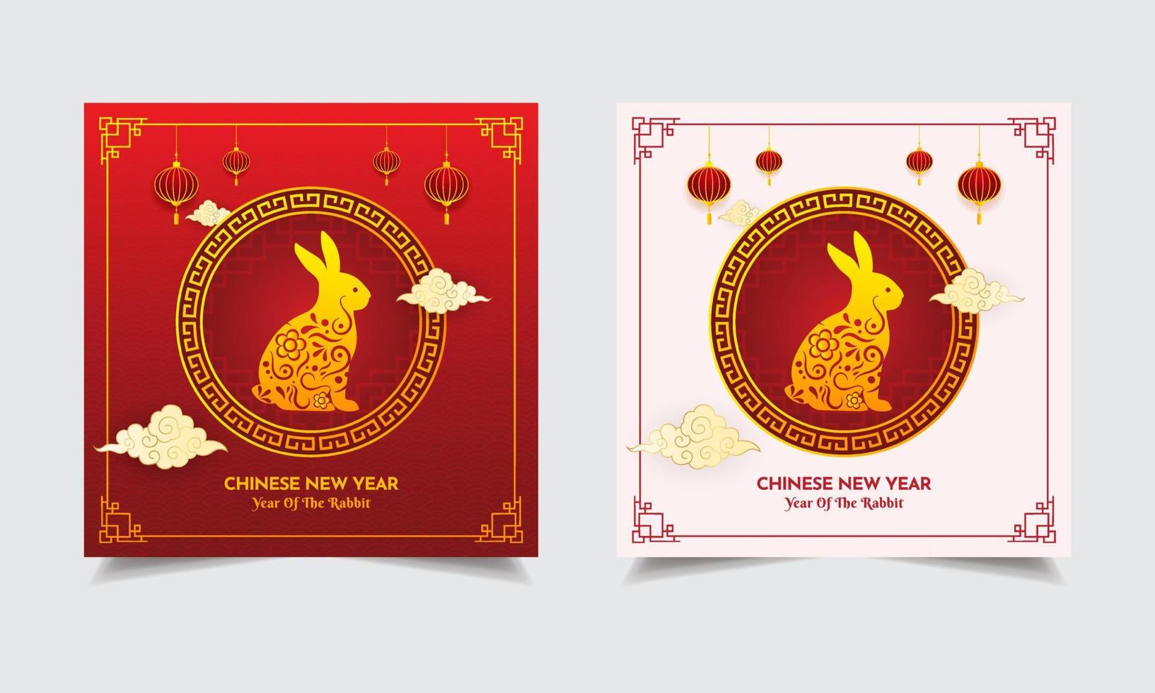 celebration of chinese new year design Stories Collection. Year of the rabbit design template vector