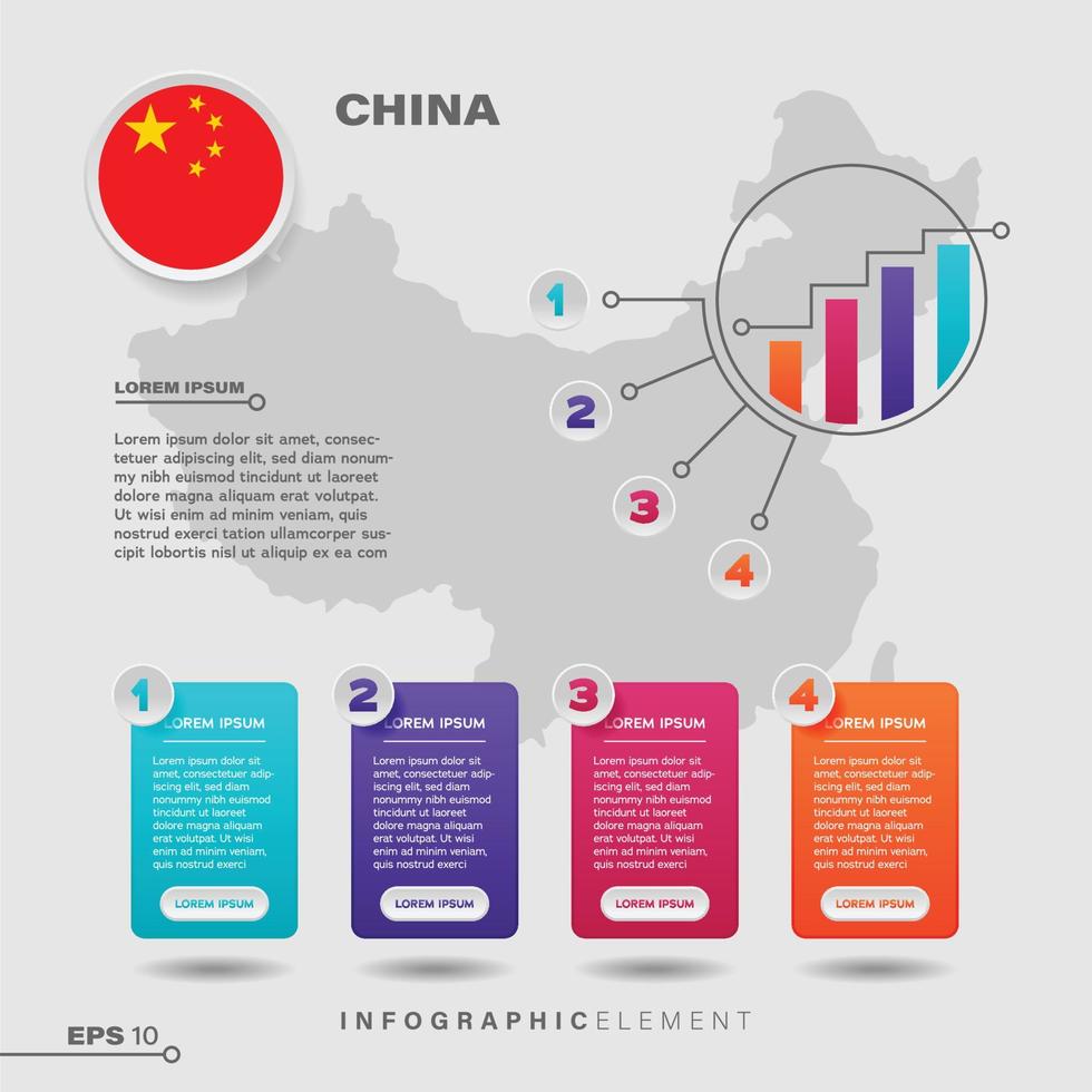 China Chart Infographic Element vector