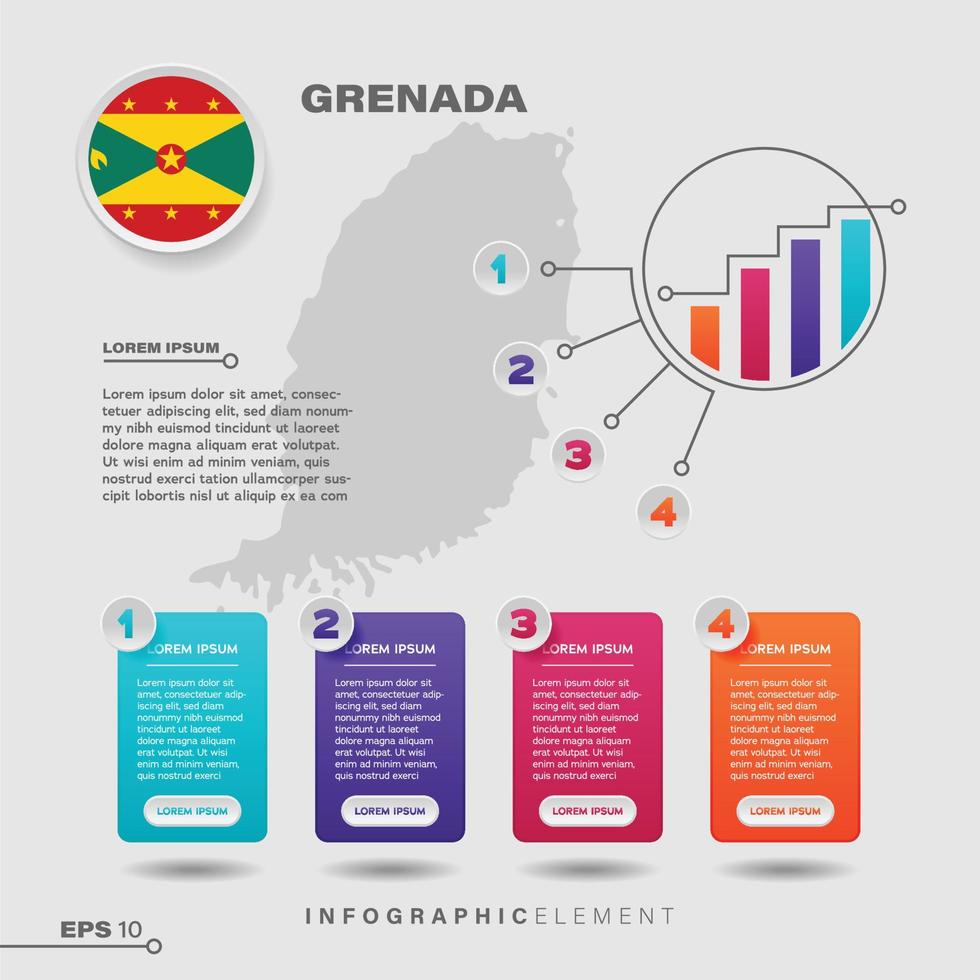 Grenada Chart Infographic Element vector