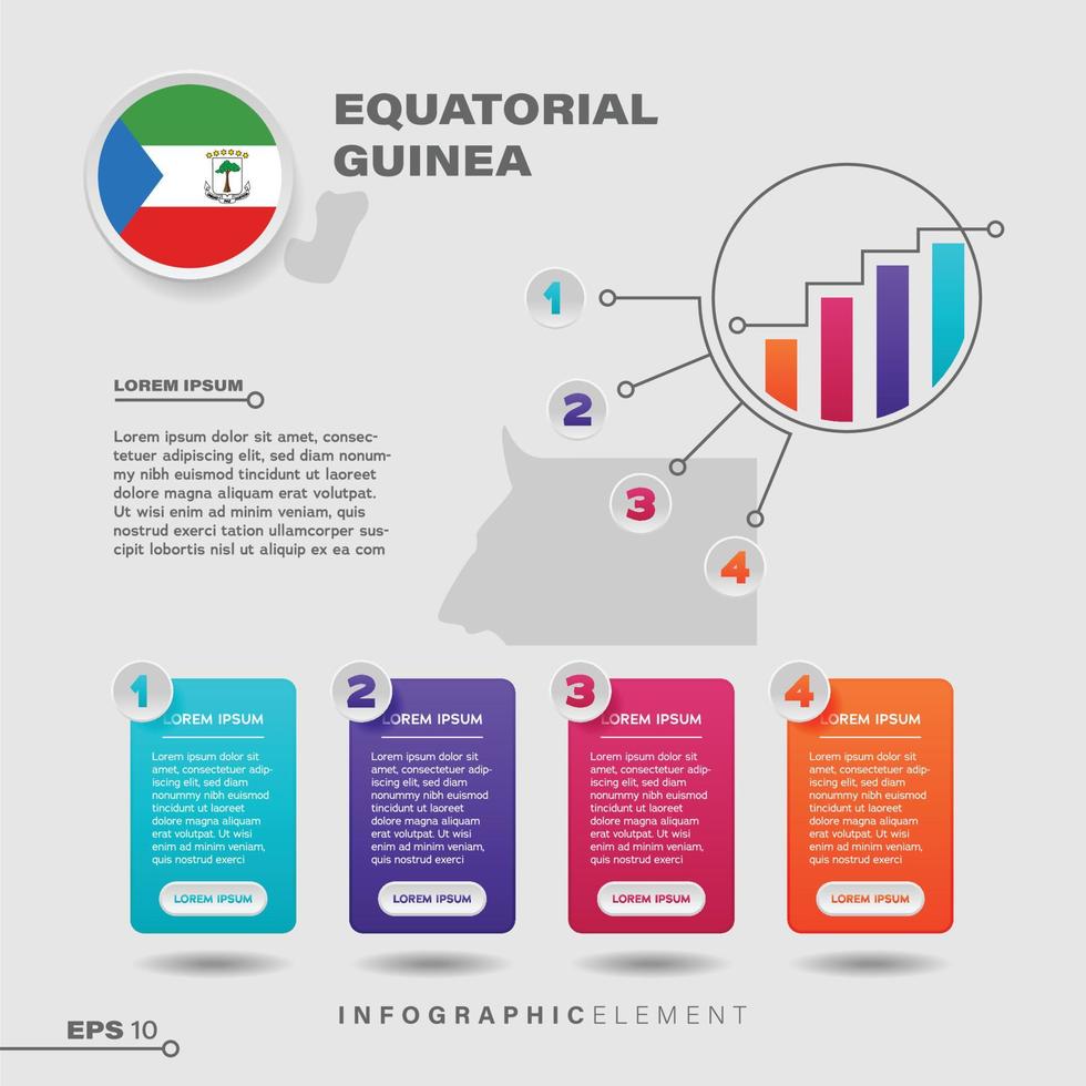 Equatorial Guinea Chart Infographic Element vector