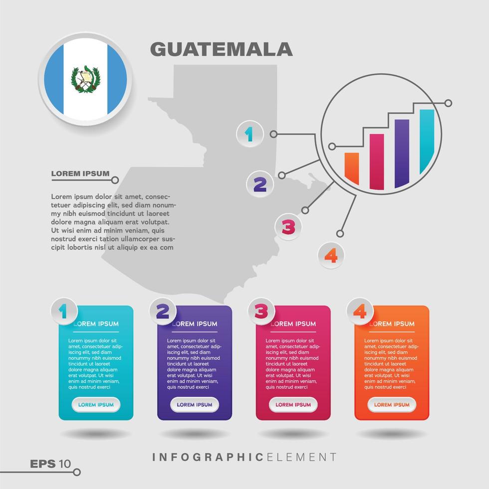 Guatemala Chart Infographic Element vector