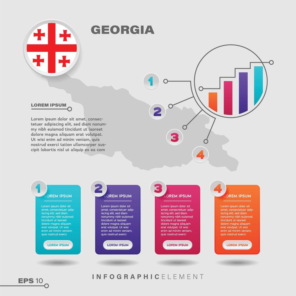 elemento infográfico de la carta de georgia vector