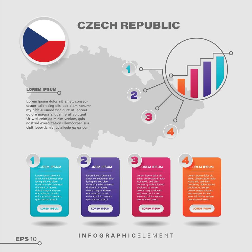 Czech Republic Chart Infographic Element vector