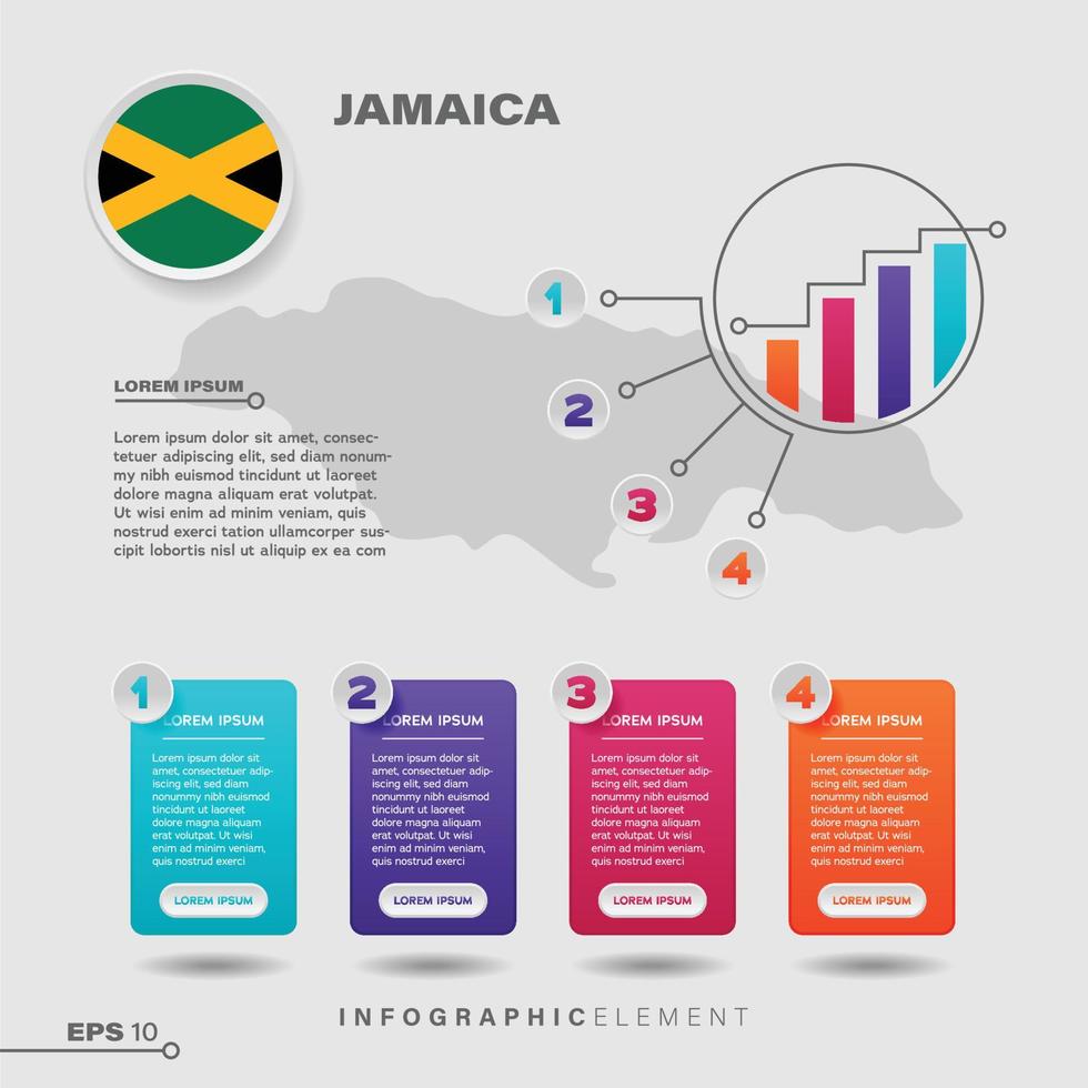 Jamaica Chart Infographic Element vector