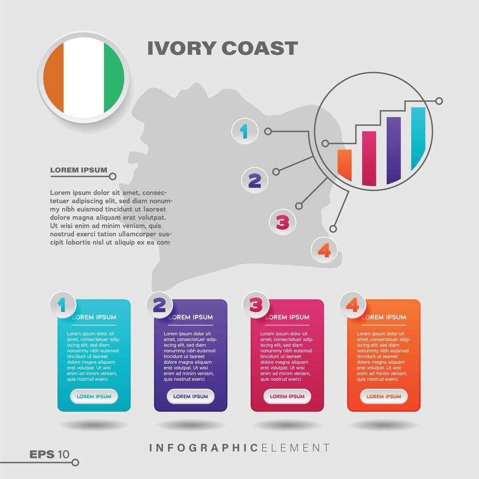 elemento infográfico gráfico de costa de marfil vector