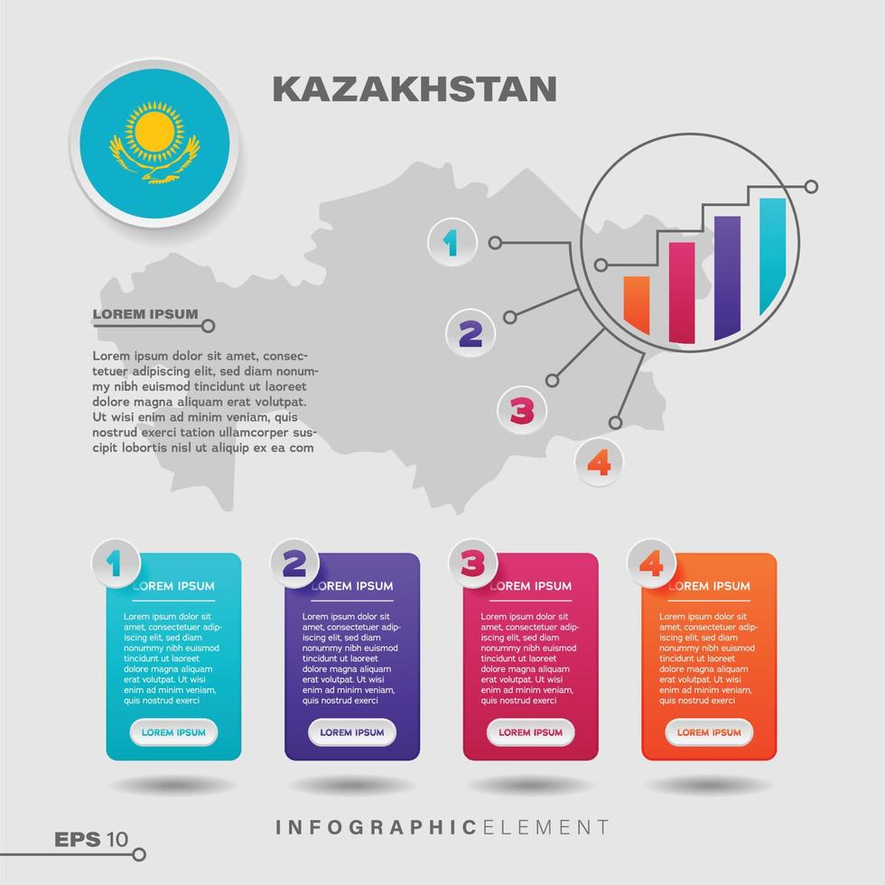 elemento infográfico gráfico de kazajstán vector