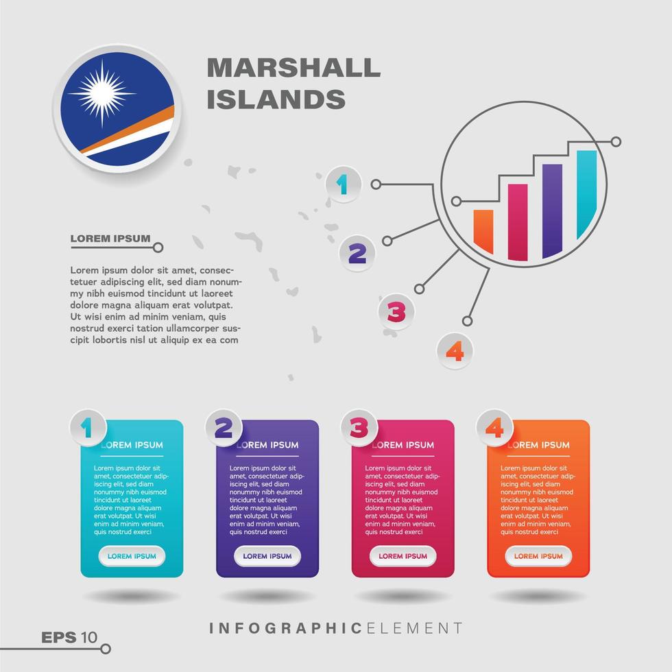 elemento infográfico gráfico de islas marshall vector