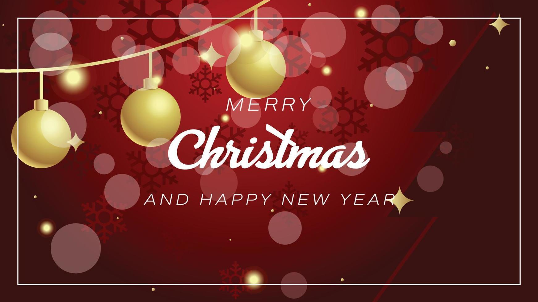 Merry Christmas Red Luminous Web Landing Page vector