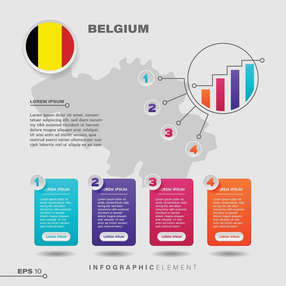 Belgium Chart Infographic Element vector